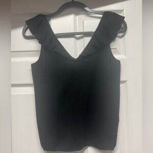 Madewell Ruffle Sweater Tank in Black, Size: S